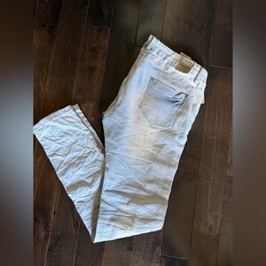 Edgy Zipper Detail Skinny Jeans Women XL Light Wash Moto Style Pants